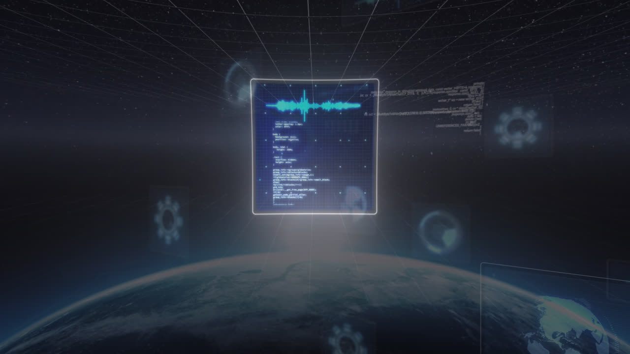 animación del procesamiento de datos en todo el mundo