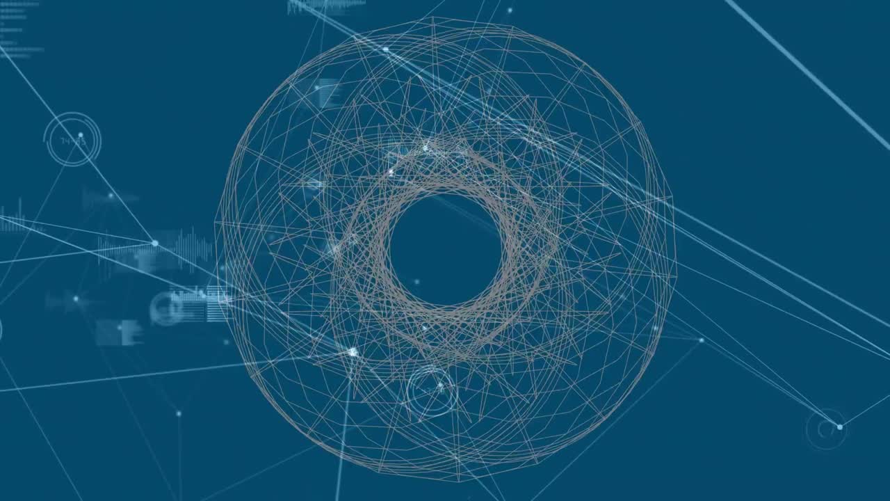 анимация сканирования областей через сеть соединений