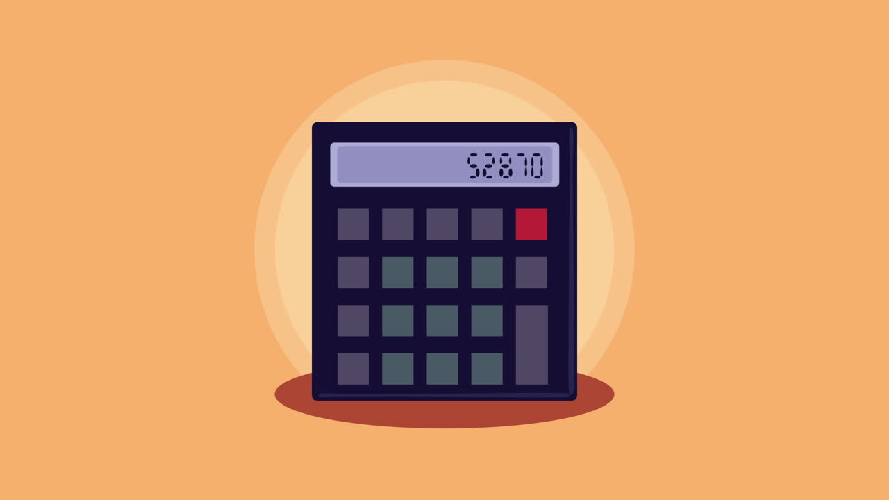 calculadora, dispositivo matemático y animación digital