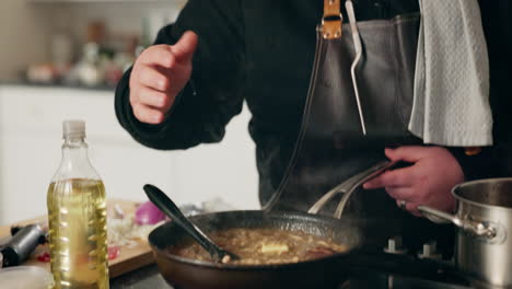 cooking a delicious meal