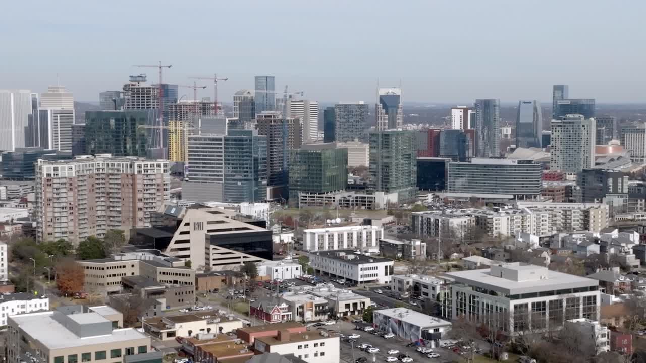 내쉬빌, 테네시 스카이라인 파랄락스 드론 동영상