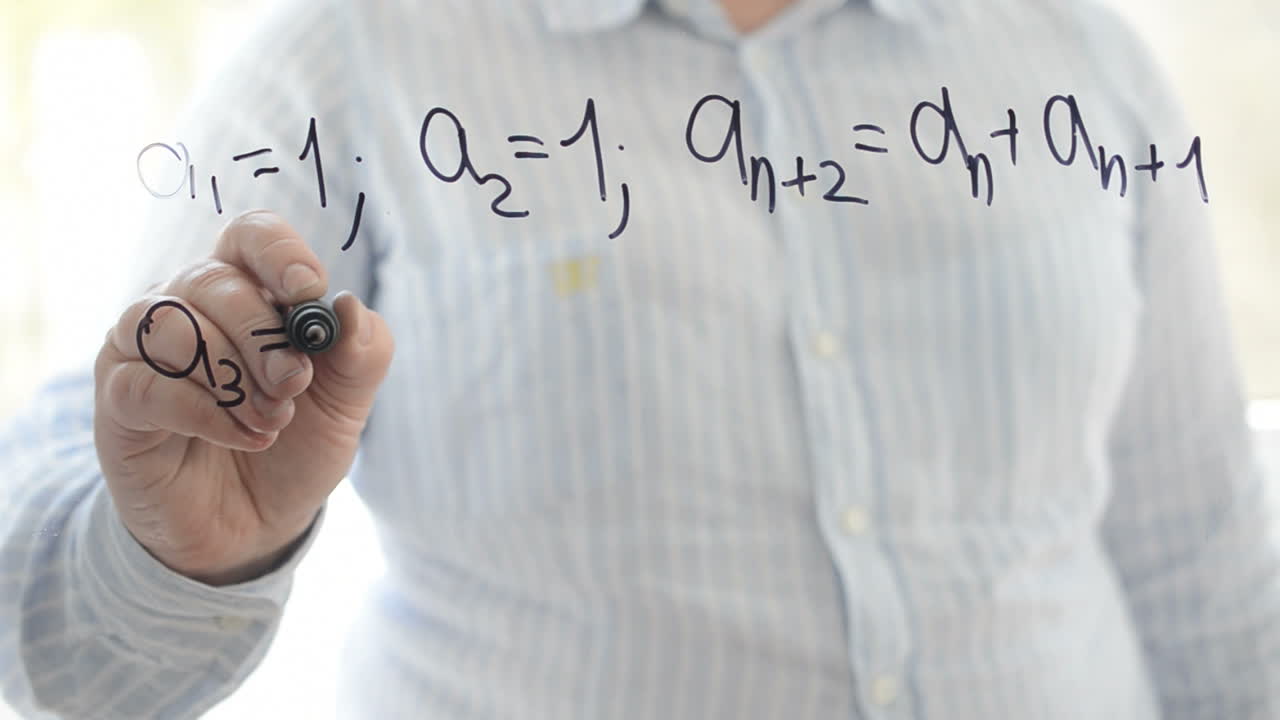 Mathematics. Numbers of Fibonacci. We write with a marker