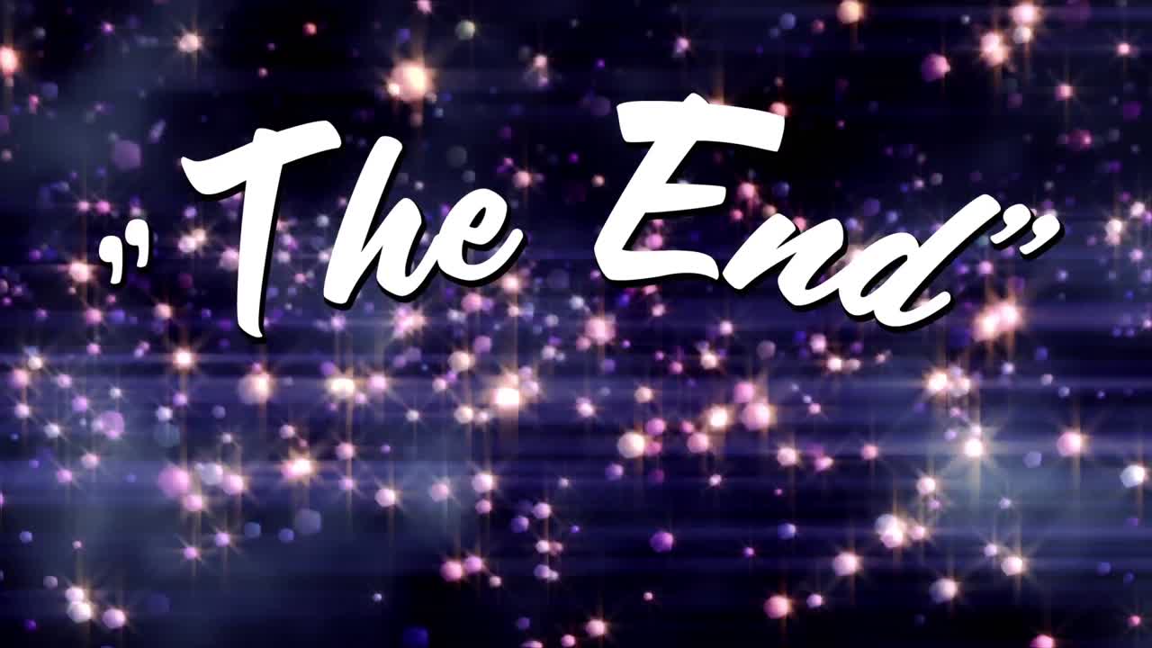 빛나는 불빛 위의 최종 텍스트의 애니메이션