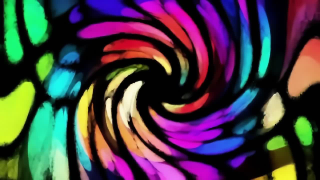 A Vibrant Swirling Kaleidoscope of Colors: An Artistic Exploration of Light and Motion in a Spiraling Pattern That Engages the Viewer with its Dynamic Hues