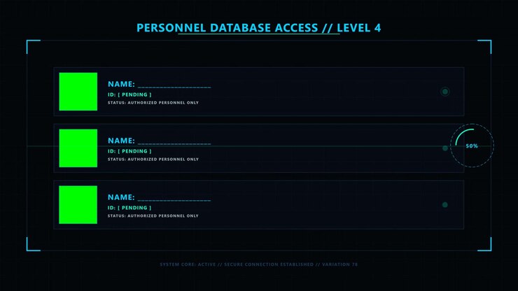 Futuristic Digital Personnel Database Access Loading Interface