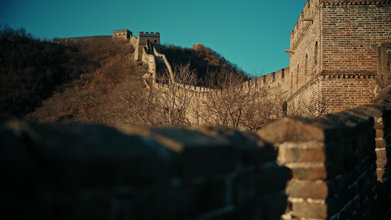 Shot of China Wall in setting sun