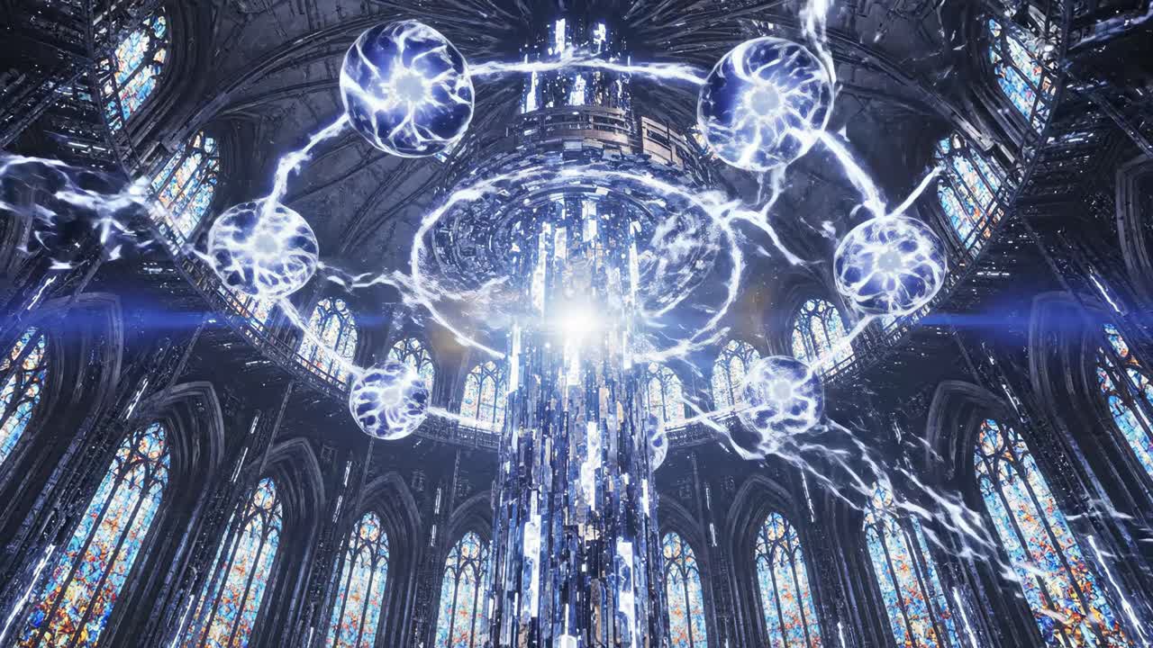 Futuristic Gothic Cathedral Interior