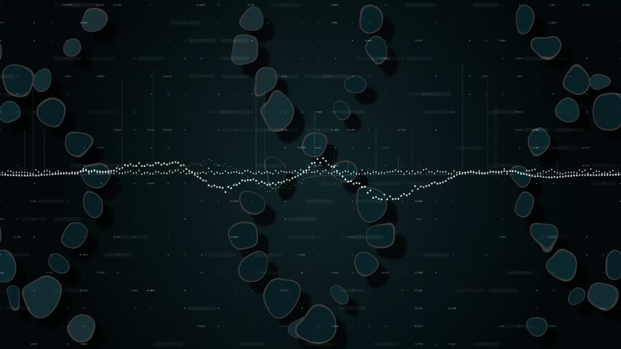 디지털 배경 위에서 dna 스트랜드와 음파를 애니메이션화합니다.