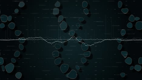 animating dna strand and sound wave over digital background