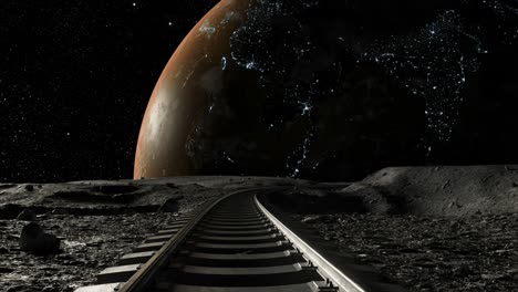 train tracks to mars from the moon