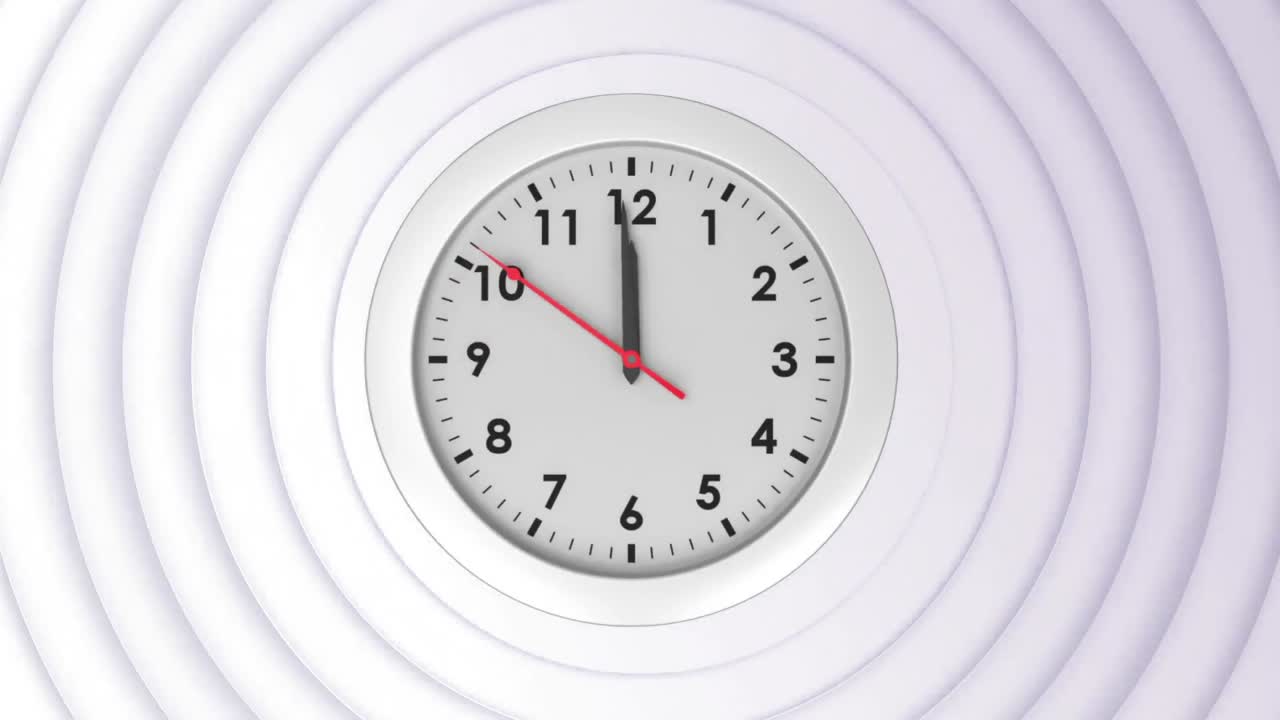reloj blanco moviéndose en el patrón de círculos blancos pulsantes.
