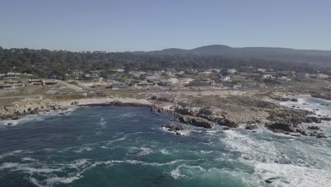 California-route-one-West-coat-highway-scenic-coastline-aerial-view-orbit-left
