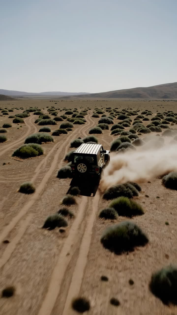 Jeep Off-Roading in Desert Landscape