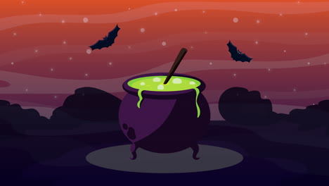 halloween cauldron with potion