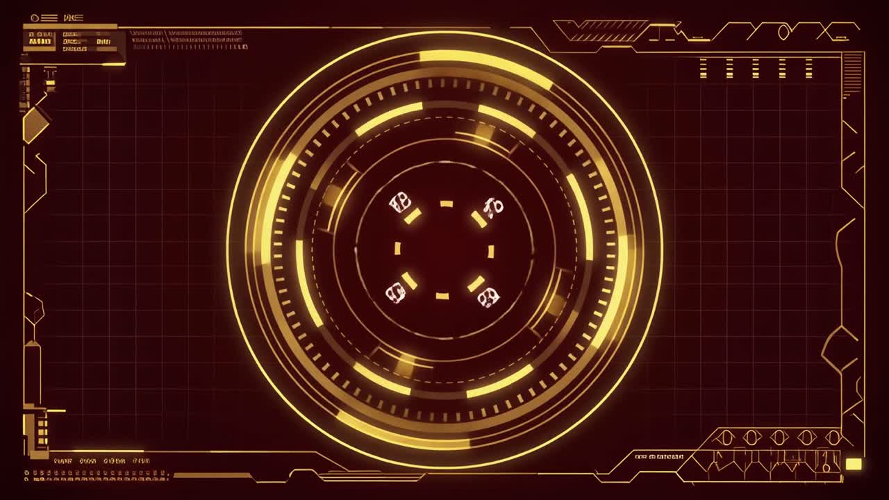 Animazione di interfaccia HUD digitale futuristica con visualizzazione dati