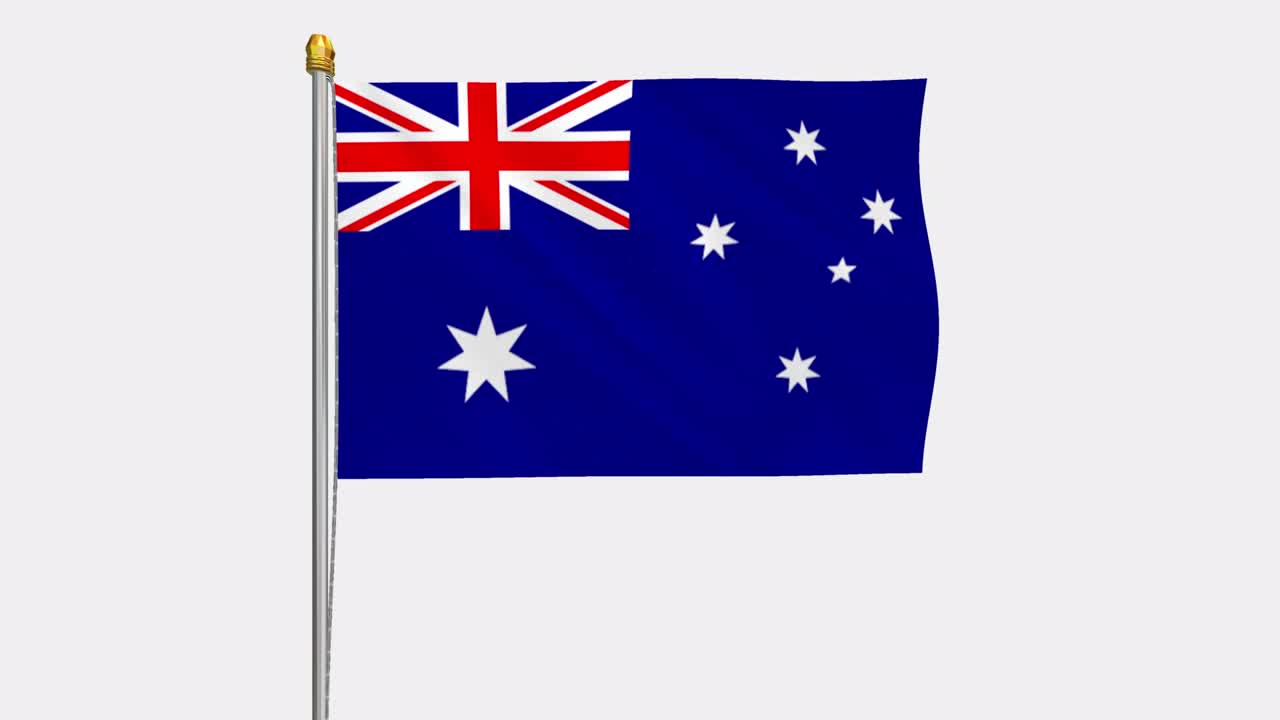 바람에 날아다니는 오스트레일리아 발의 루프 비디오, 4k의 느린 동작 비디오, 알파 채널