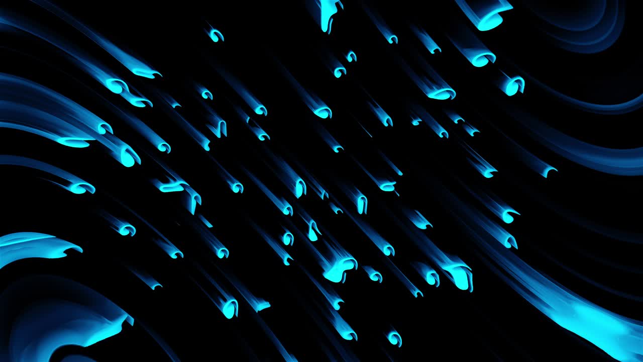 Viele abstrakte Kometen fallen mit hoher Geschwindigkeit, 3D-Rendering. Virtueller Asteroidenregen, computergenerierter Hintergrund