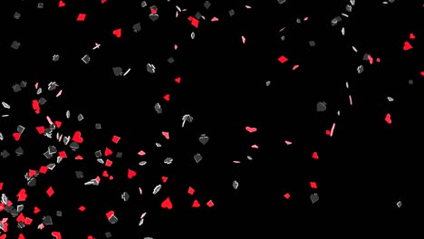 casino red dice rotating on black loop background. 4k at alpha green background.