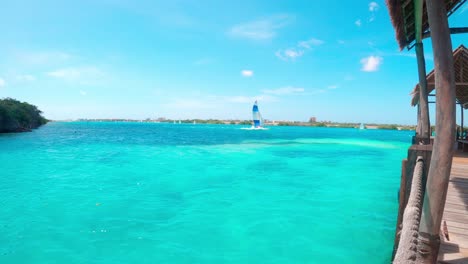 sailboat from a dock in aruba