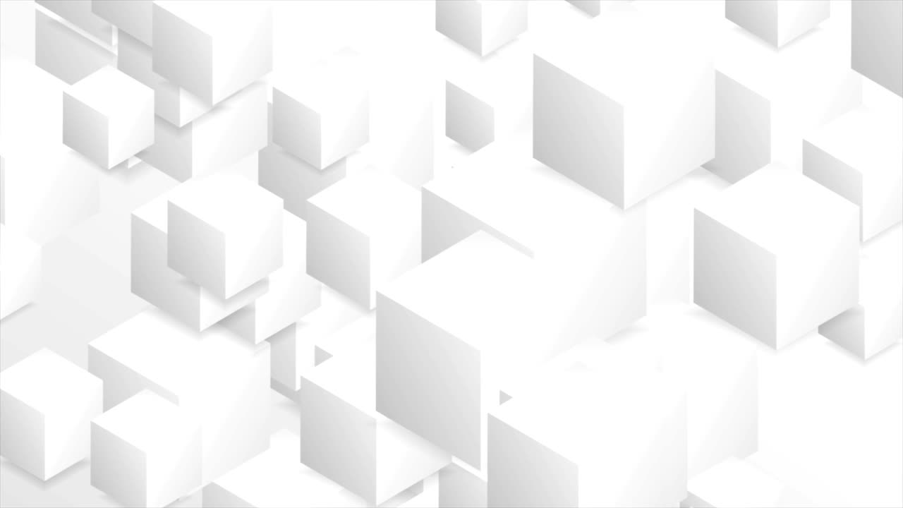 Abstract tech geometric 3d motion background with paper cubes