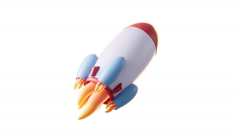 loop animation of rocket with alpha channel, 3d rendering.