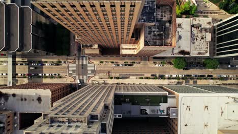 aerial view of city intersection