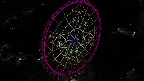 Luftaufnahme-Des-Riesenrads-Im-Chapultepec-Park-Bei-Nacht