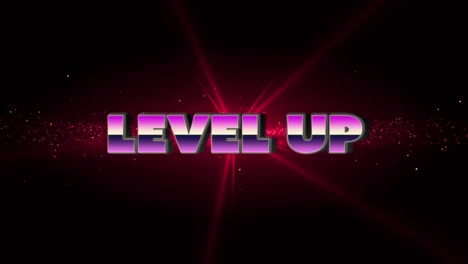 animation of level up and lights on black background