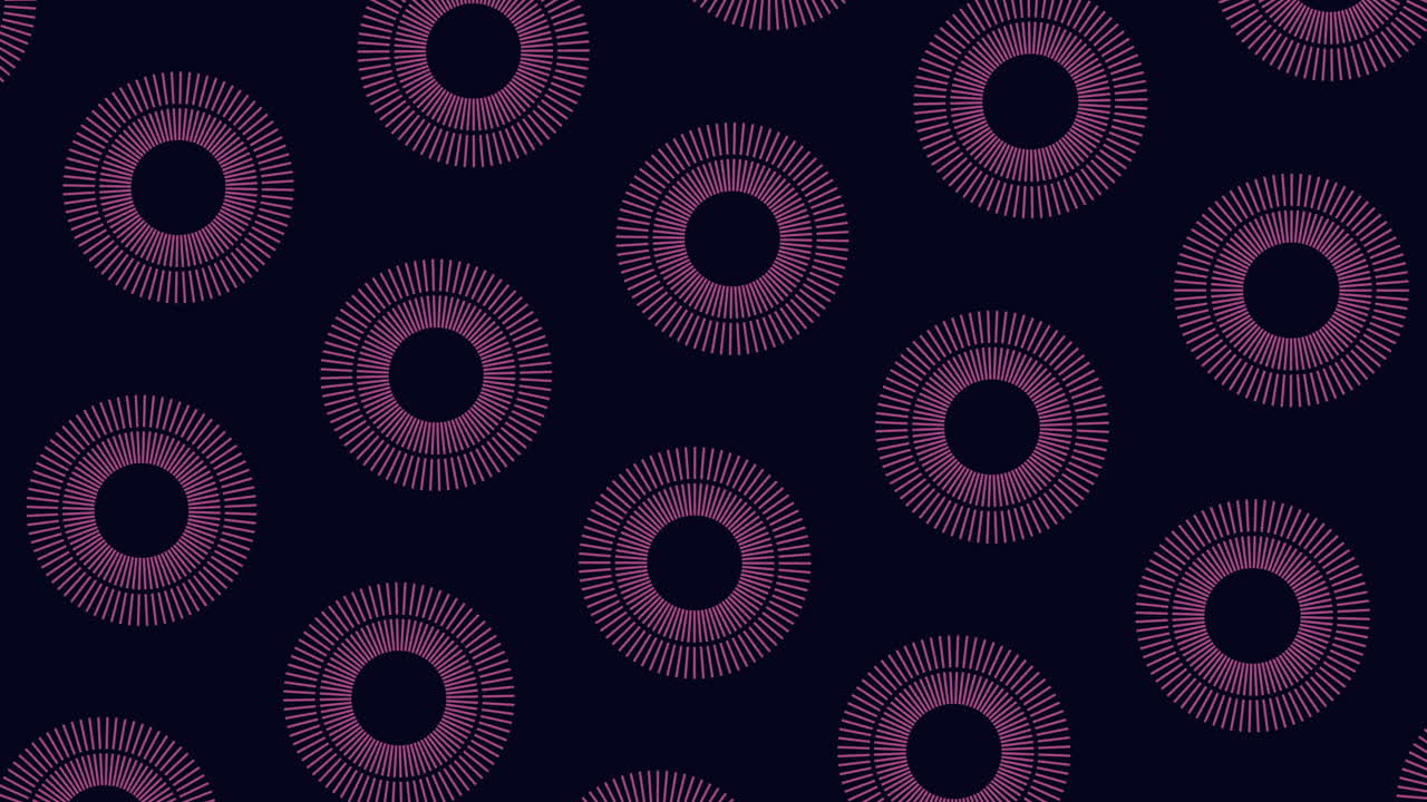 Circles pattern from colorful lines on black gradient