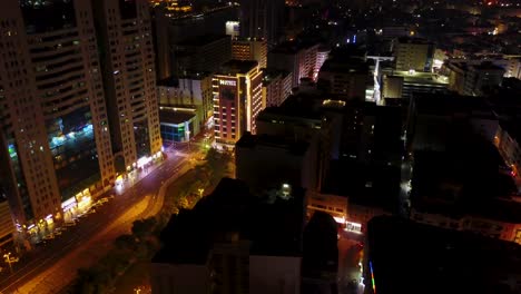 night aerial view of dubai cityscape