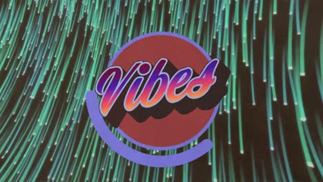 animation of vibes text over blue light trails