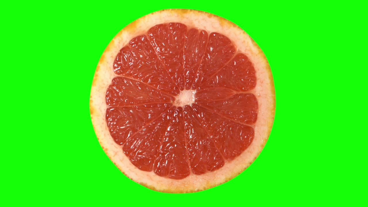 Rotating grapefruit Loop with transparent background Green Screen