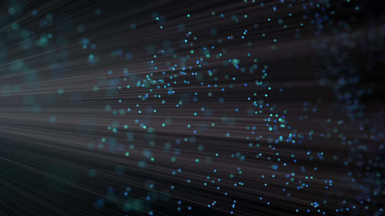 Abstract background with animation moving lines with glowing ends