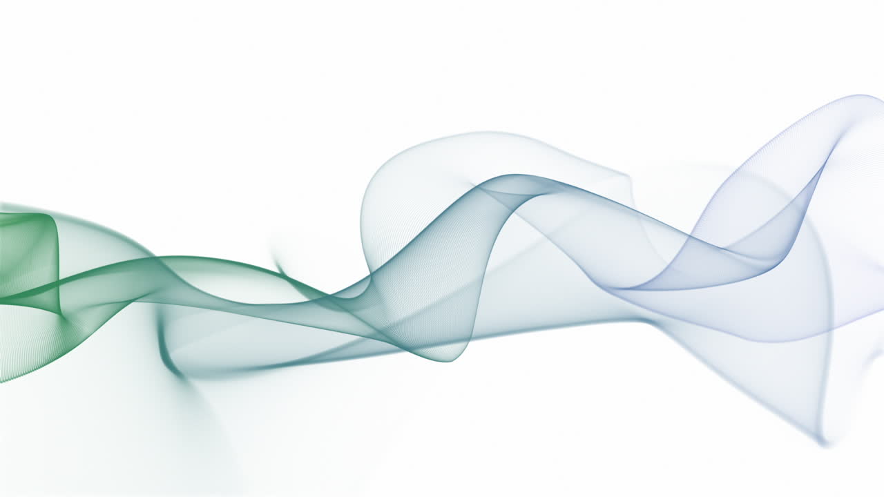 Linee ondulate in loop a movimento lento nei colori verde e blu.