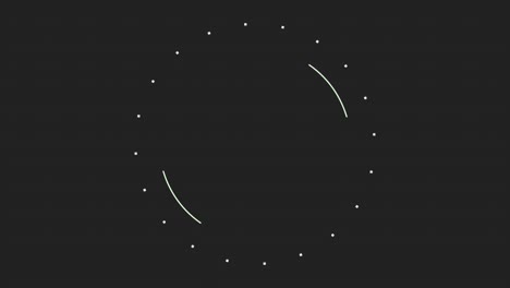 puntos blancos y círculo para texto sobre fondo negro
