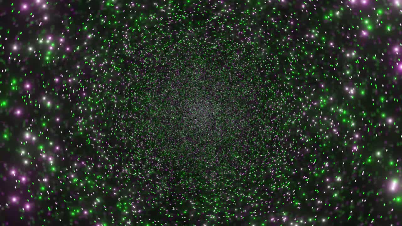 우주에 부유하는 수많은 고에너지 우주 먼지 입자의 컴퓨터 애니메이션