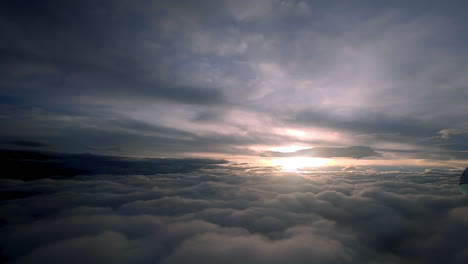 looking at the clouds and da nang city in the airplane in asia