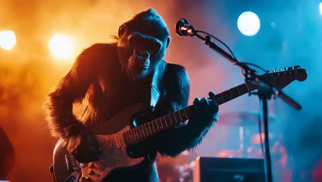gorilla rock star on stage