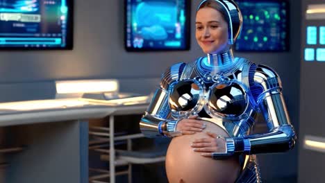 pregnant robot woman