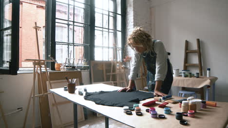 Artist in an art studio