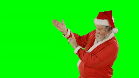 Papá-Noel-Gesticulando-En-Pantalla-Verde