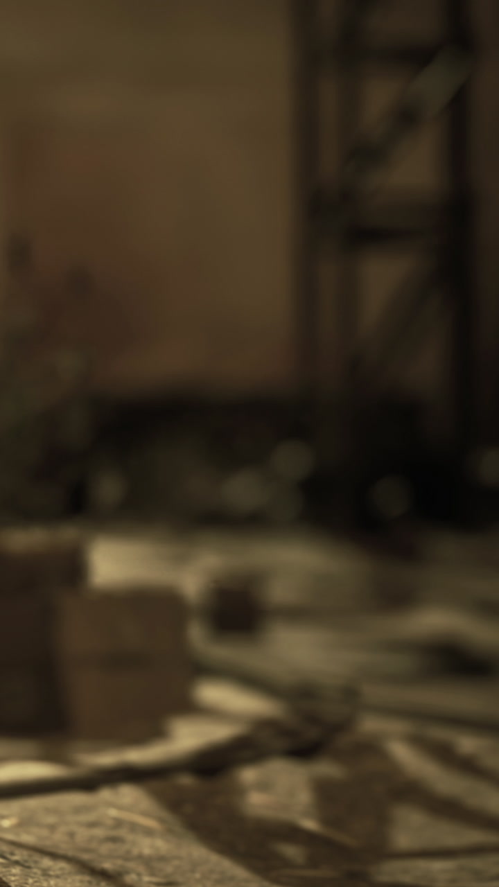 Dusty corners reveal forgotten treasures in an abandoned space at dusk