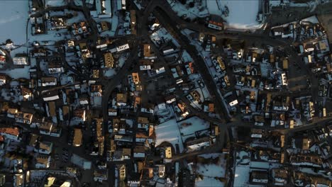 aerial view of the alpine town of san candido in italy.