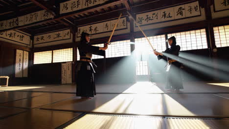 kendo training in a traditional japanese dojo