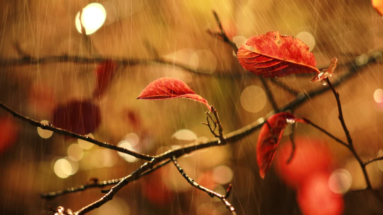 가을 비의 클로즈업