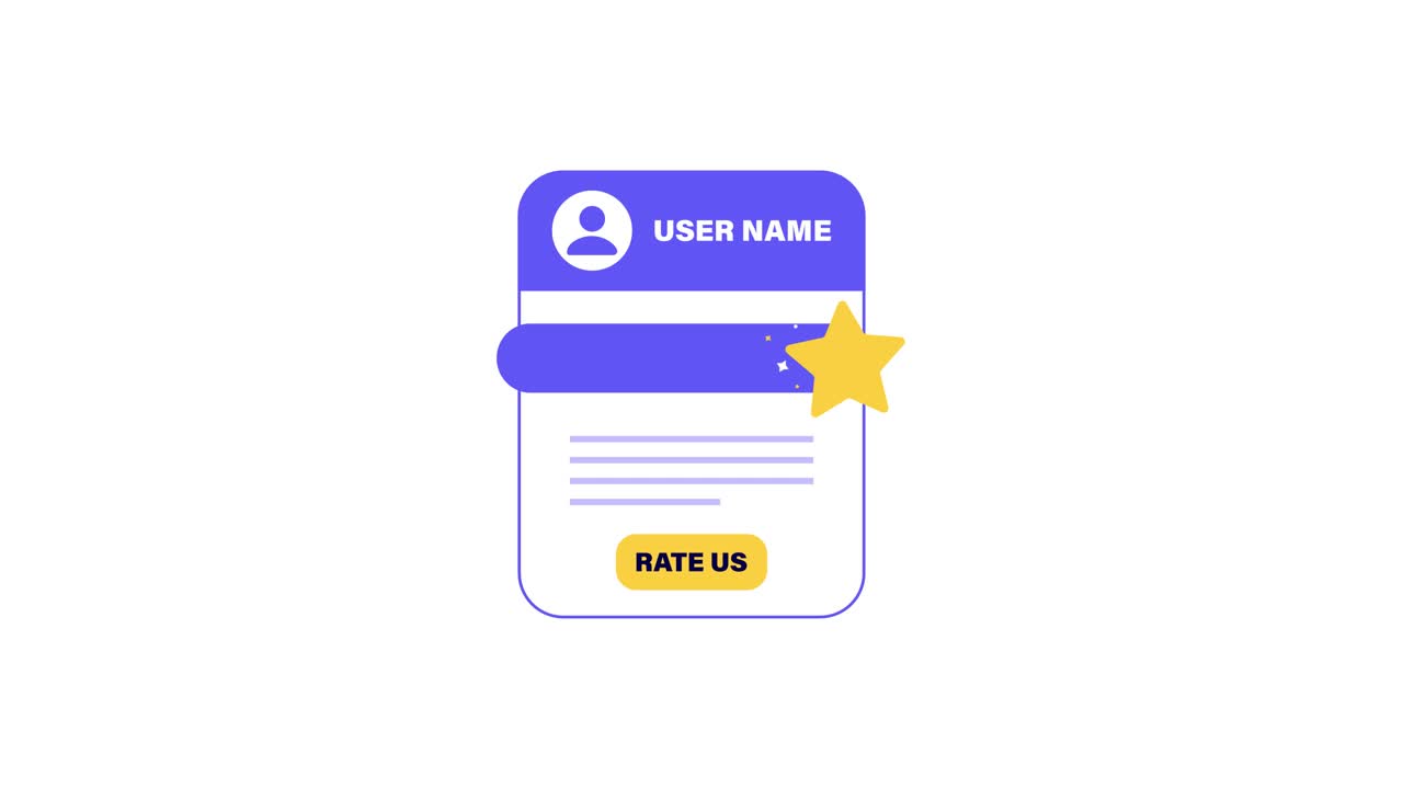 Animated User Profile Card with Star Rating and Review