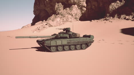 a military tank in the desert