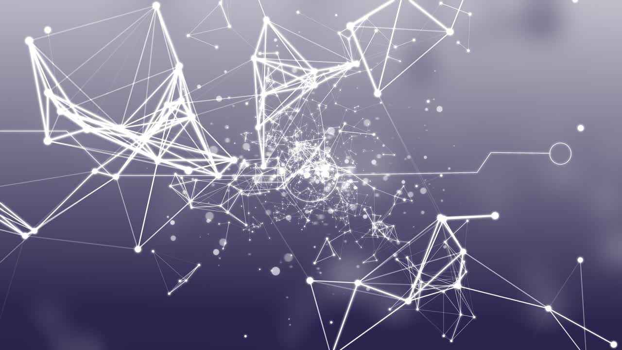 파란색 배경과 색 플렉서스 입자