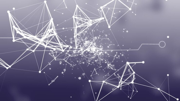 Blue backgrounds with white plexus particles.