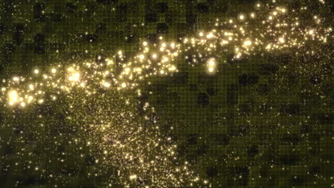 animación del destello de la lente voladora y el patrón abstracto contra un fondo negro